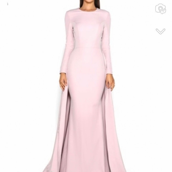 Portia and Scarlett Blush Long Sleeve Gown